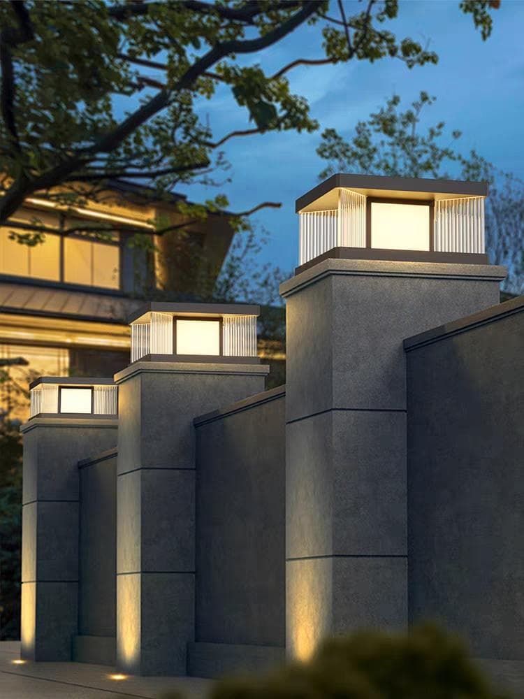 Столбовой светильник с ребристым стеклом DQ-204