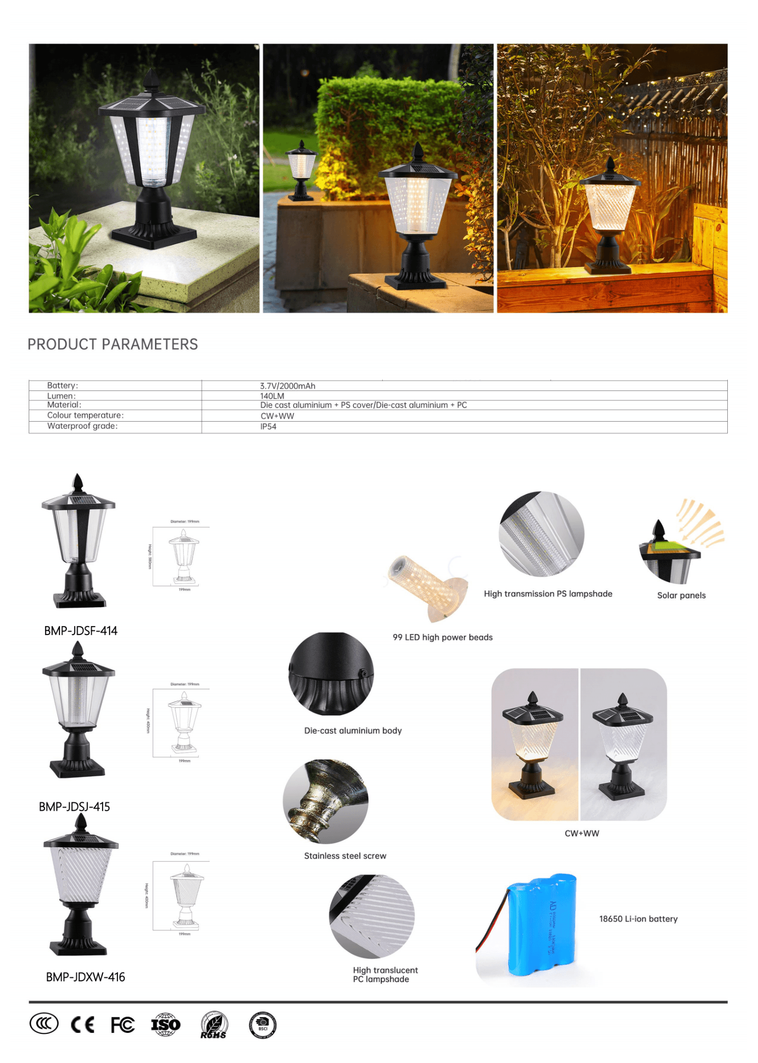 Классический столбовой светильник JDSF/JDSJ/JDXW